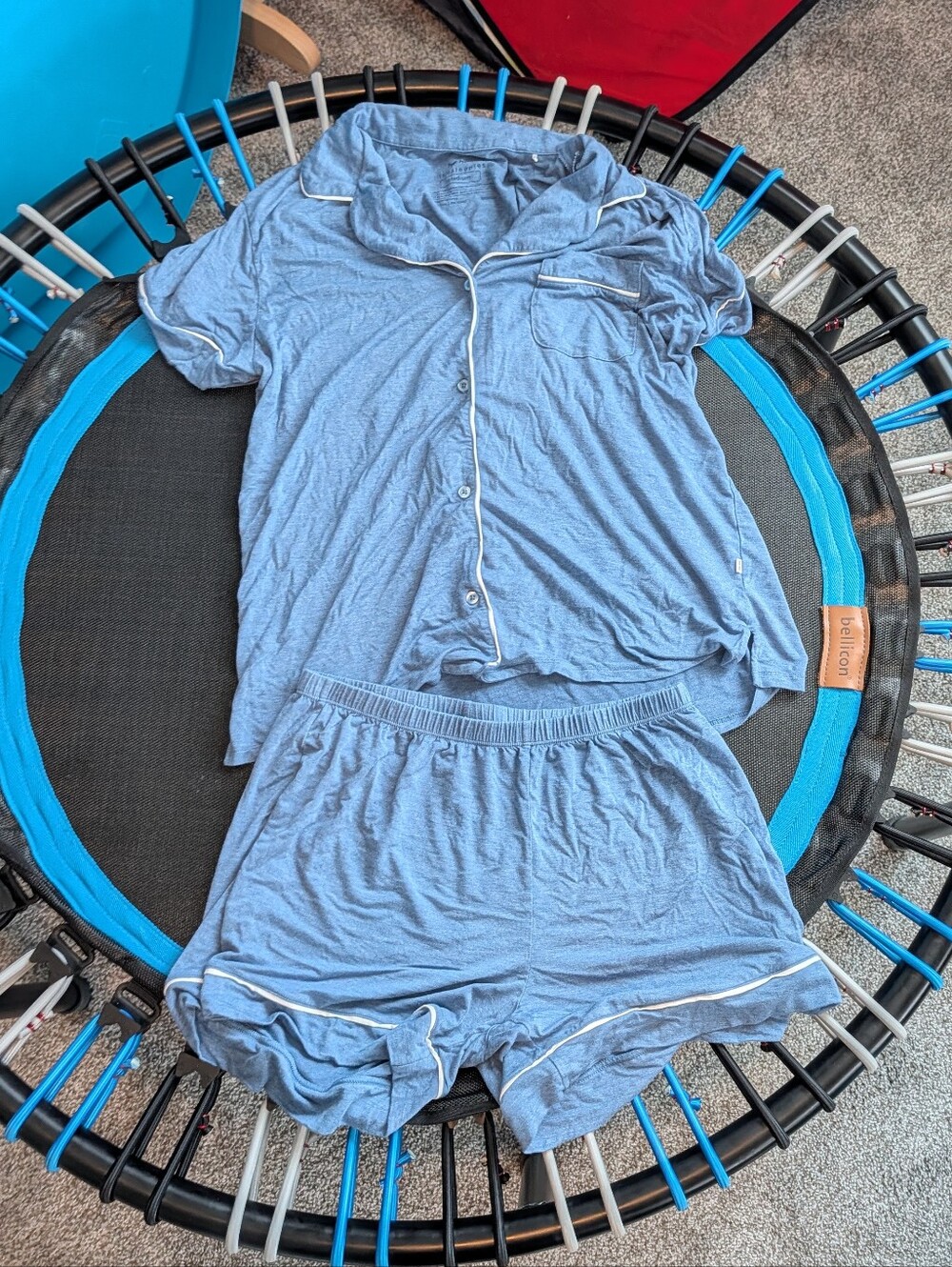 Little Sleepies Blue Women's Short Pajama Set - Soft Knit Two-Piece Sleepwear